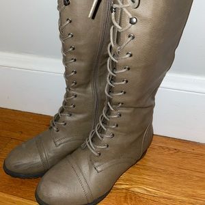 Womens knee high lace up boots